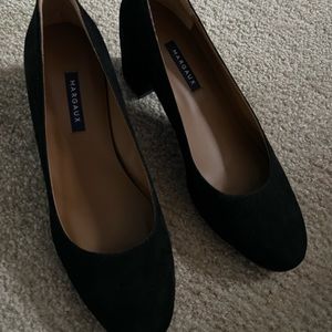 Black suede Margaux heels